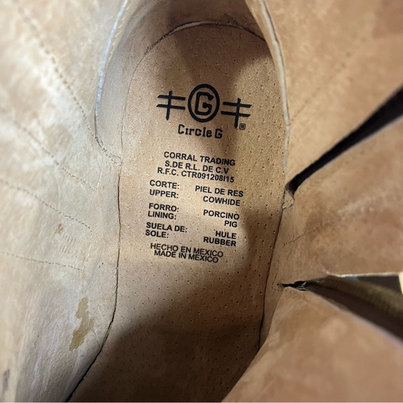 Circle G by Corral distressed leather ankle boots size 9.5 new in box - Picture 8 of 11